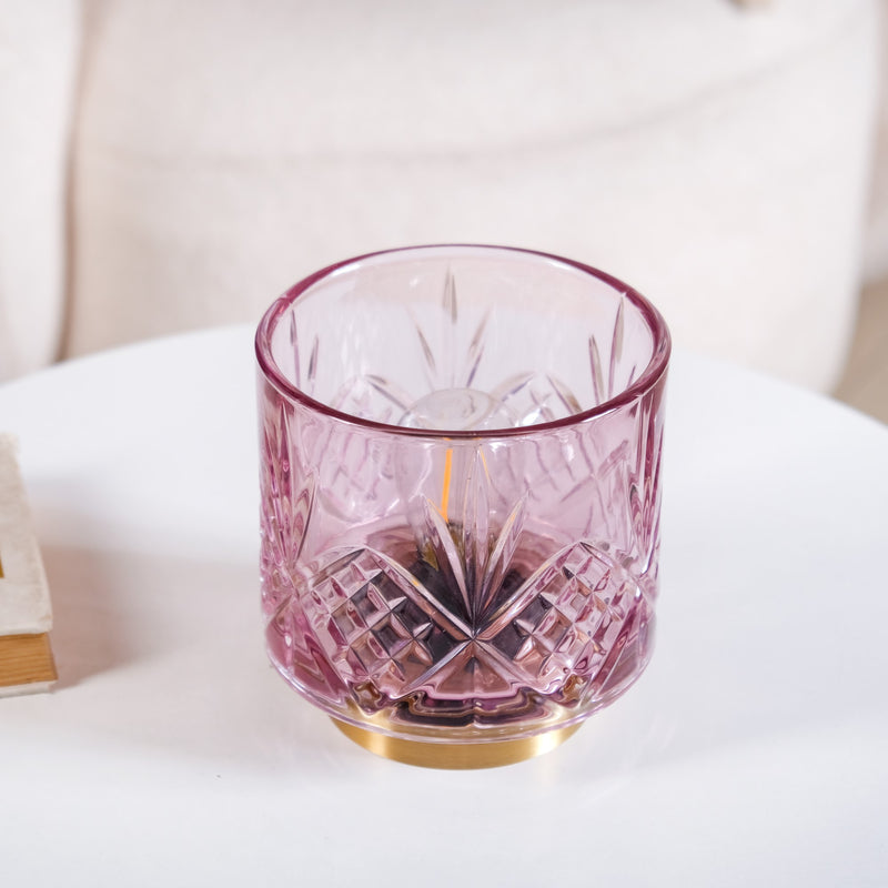 Purple Soda Lime Glass Desk Lamp With Edison Bulb