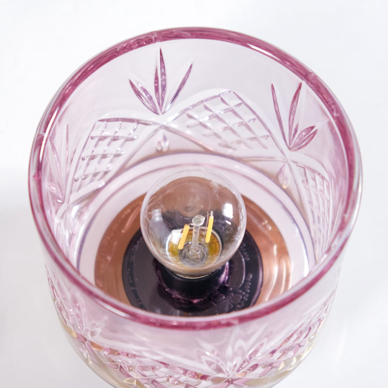 Purple Soda Lime Glass Desk Lamp With Edison Bulb