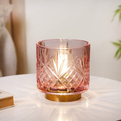 Purple Soda Lime Glass Desk Lamp With Edison Bulb