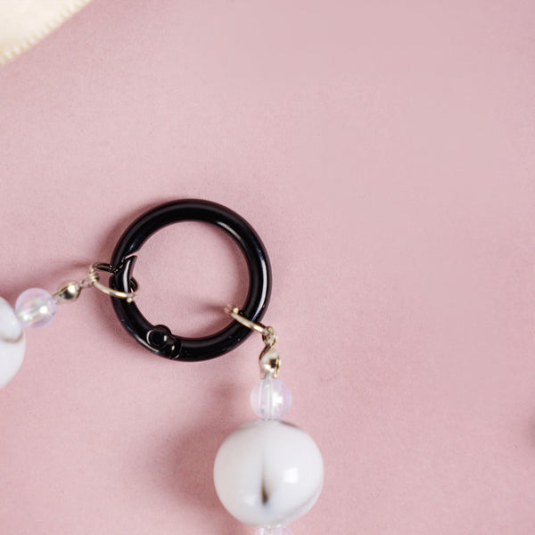 Marble Design Beaded Charms Keychain