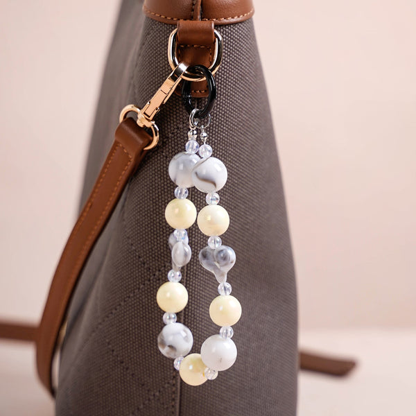 Marble Design Beaded Charms Keychain