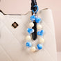 Aqua Amour Beaded Keychain