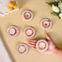 Set Of 6 Mirror Embellished Pink Tea Light Holders