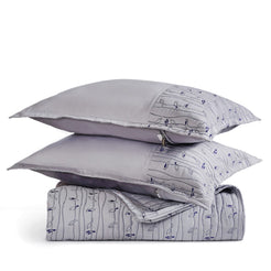 Pure Cotton Quilted King Size Bed Cover Grey