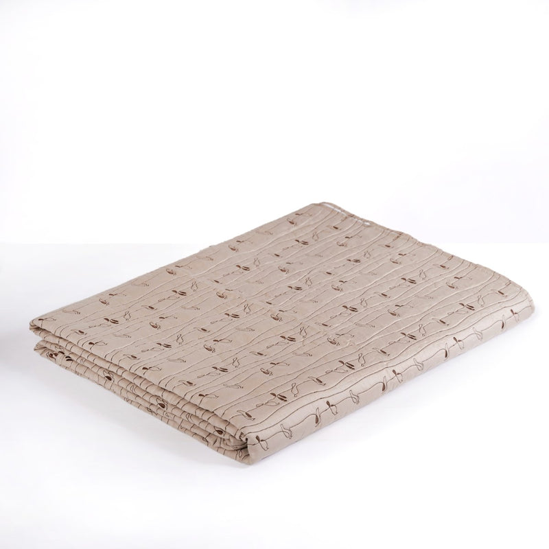 Cotton King Size Bed Cover Beige