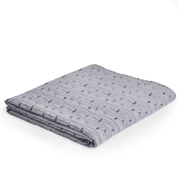 Pure Cotton Quilted King Size Bed Cover Grey