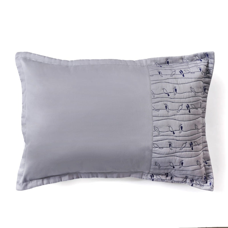 Pure Cotton Quilted King Size Bed Cover Grey