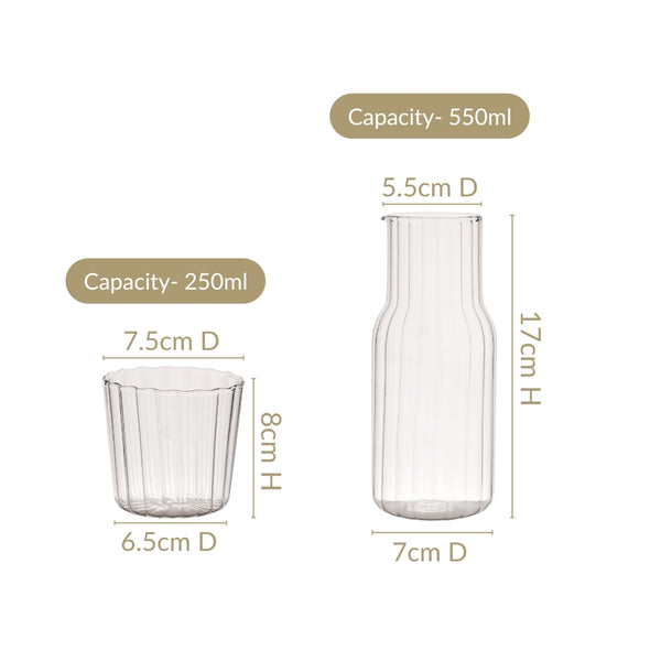 Bedside Glass Carafe With Tumbler