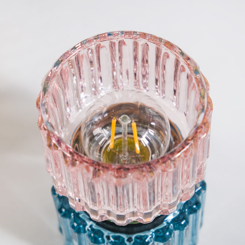 Dual Toned Hourglass Bedside Lamp With E27 LED Bulb