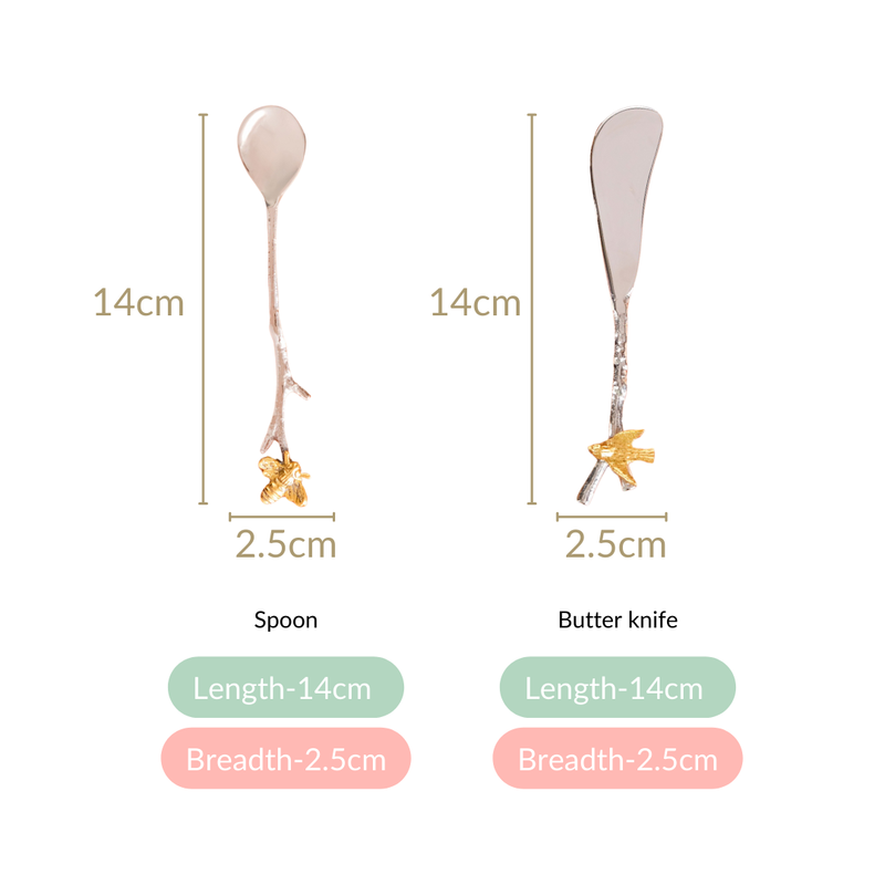 Bee And Bird Stainless Steel Cutlery Set Of 4