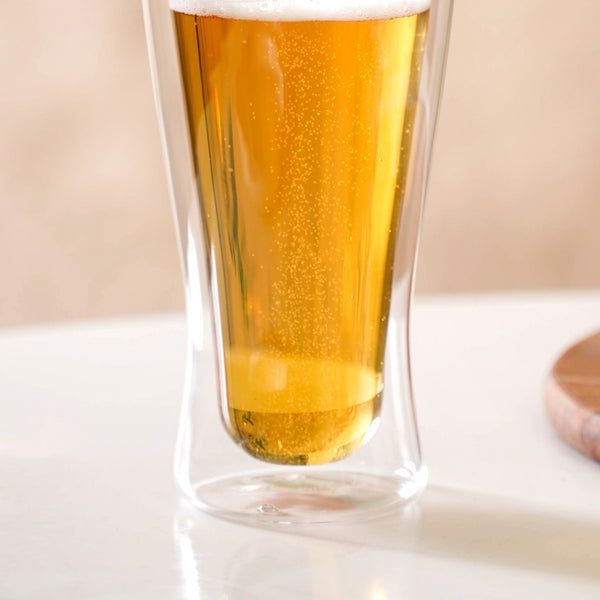 Double Wall Tall Beer Glass Set Of 2 750ml