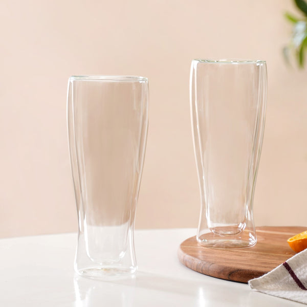 Double Wall Tall Beer Glass Set Of 2 750ml