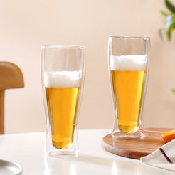 Double Wall Tall Beer Glass Set Of 2 750ml