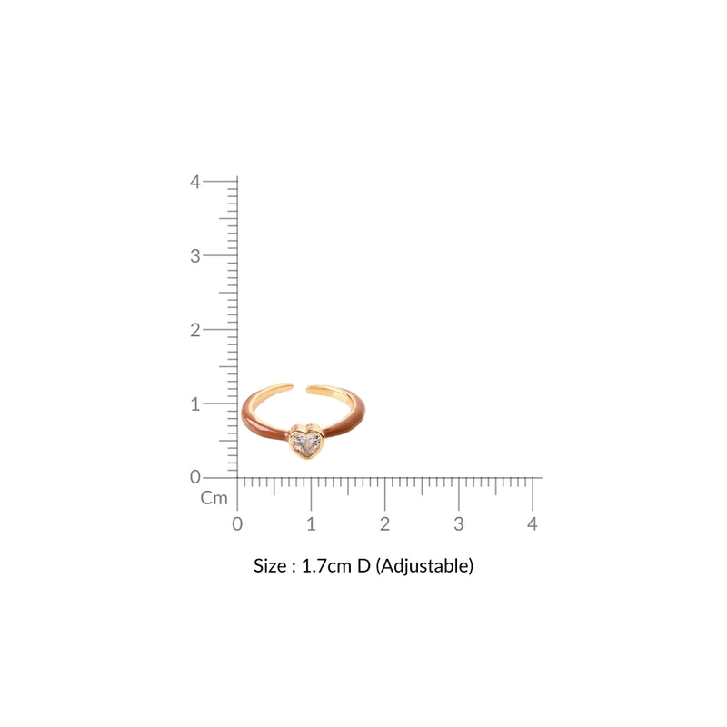 Brown And Gold Heart Ring
