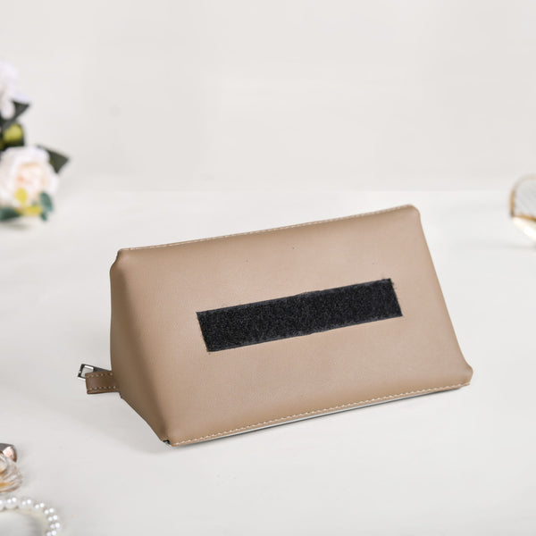 Roll Up Beige Vanity Makeup Pouch