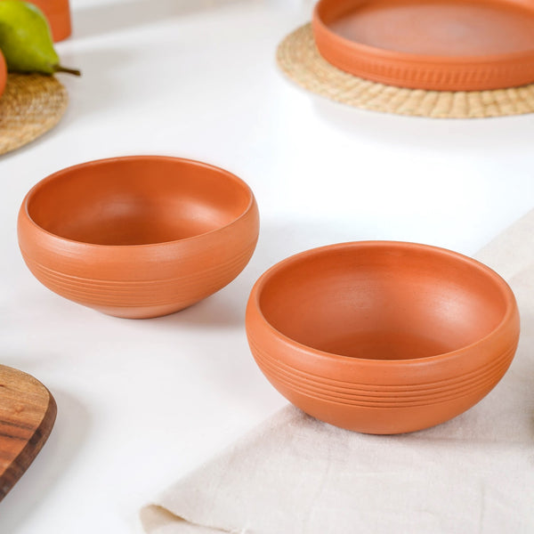 Bengal Clay Terracotta Large Serving Bowls Set Of 2 700ml