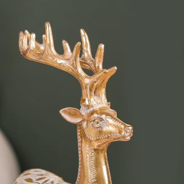 Majestic Gold Deer Showpiece For Home Decor