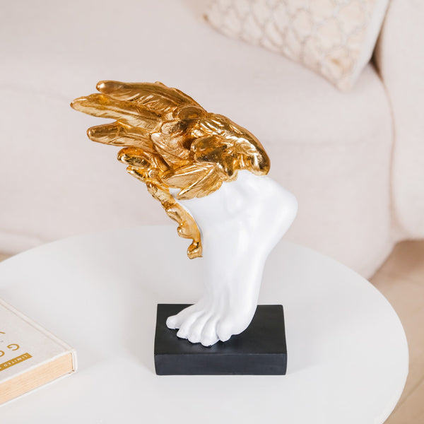 Winged Foot Of Mercury Decor Showpiece White