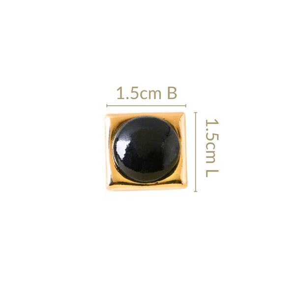 Black And Gold Square Studs