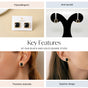 Black And Gold Square Studs