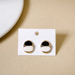 Black And White Egg Shaped Studs