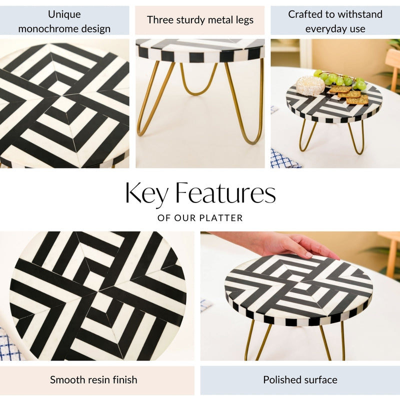 Black And White Resin Riser