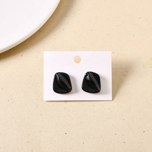 Black Sculpted Studs