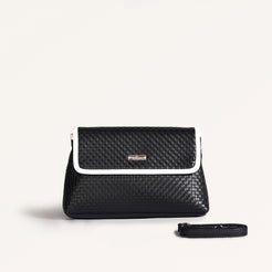 Soi Lattice Black Clutch Bag With Sling