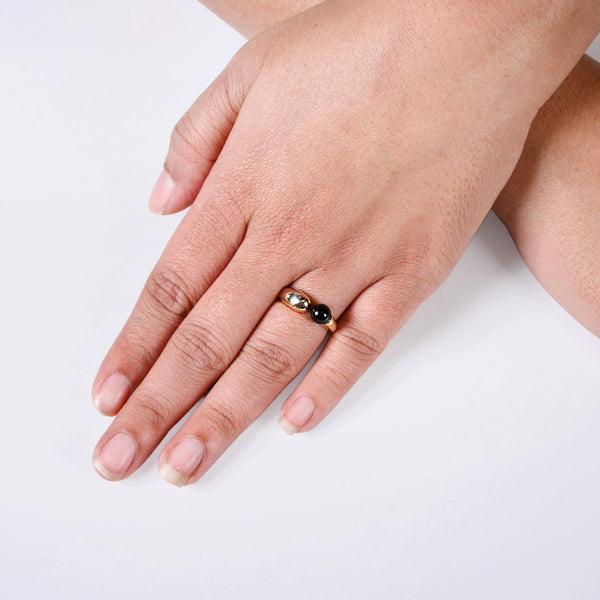 Black Stone Gold Ring