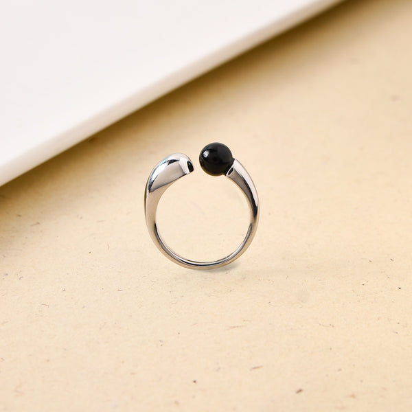 Black Stone Silver Ring