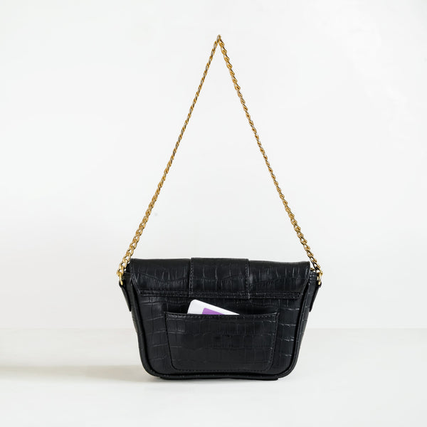 Croco Go-To Outing Bag Black