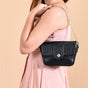 Black Textured Shoulder Bag