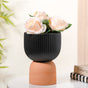 Earthy Black Ceramic Flower Vase