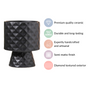 Geometric Textured Flower Vase Black