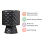 Geometric Textured Flower Vase Black