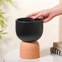 Earthy Black Ceramic Flower Vase