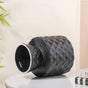 Geometric Textured Flower Vase Black