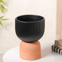 Earthy Black Ceramic Flower Vase