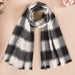 Black And White Plaid Winter Blanket Scarf