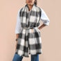 Black And White Plaid Winter Blanket Scarf