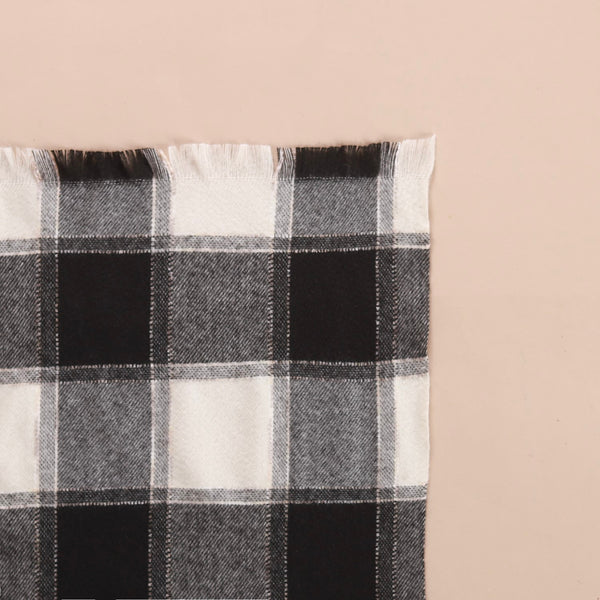 Black And White Plaid Scarf