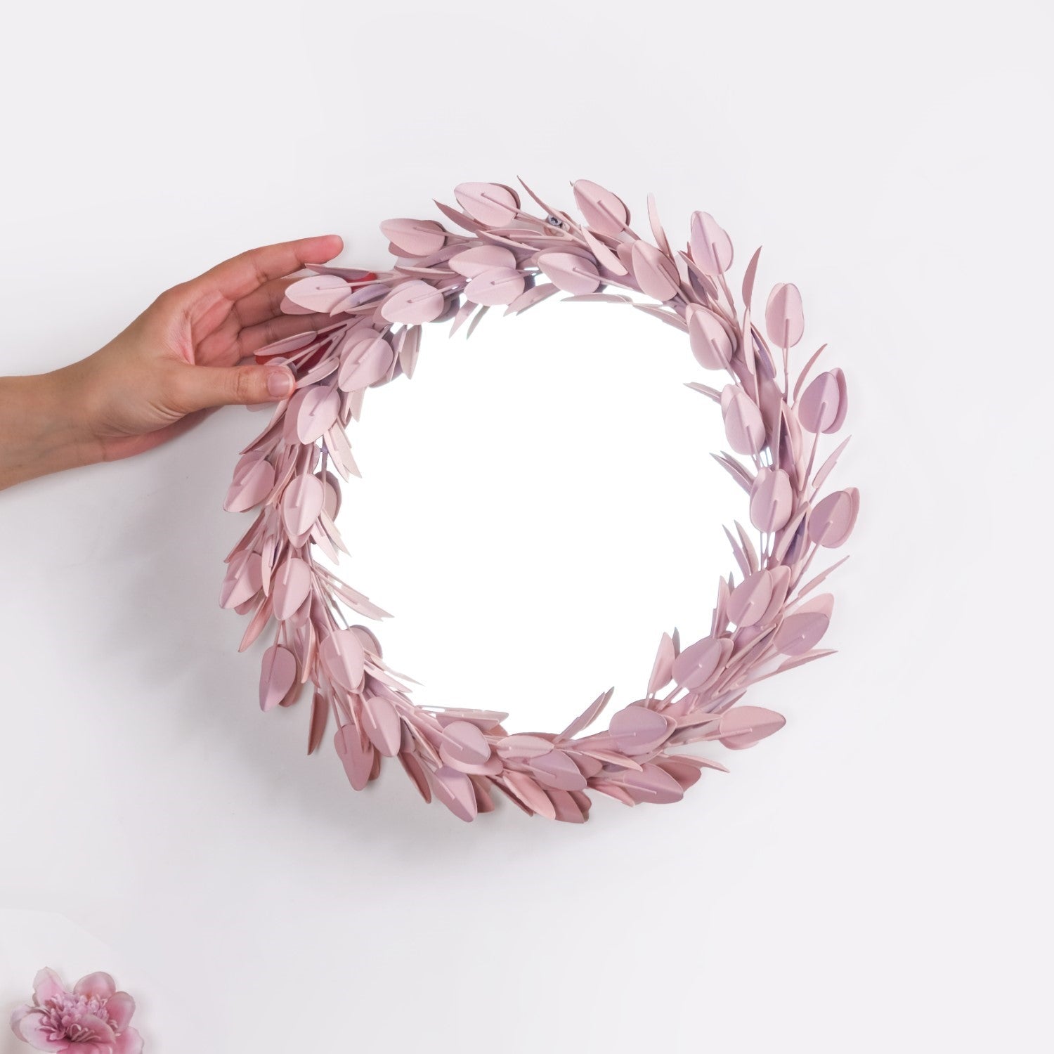 Bloom Metal Leaf Wall Mirror 13 Inch - Main Image