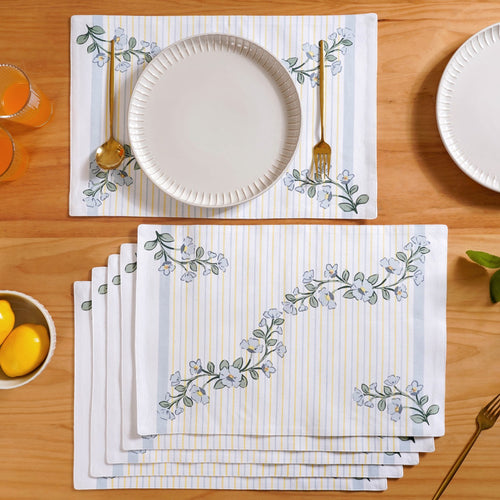 Azzurro Bloom Place Mat Set Of 6