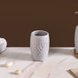 Zen Bloom Ceramic Bathroom Set of 3 Light Grey