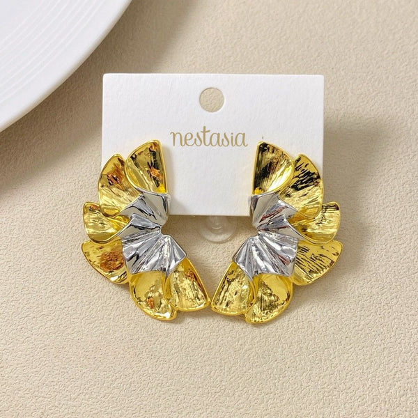 Blooming Gold Sculptural Floral Earrings