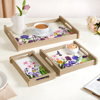 Spring Garden Nested Serving Tray Set Of 3