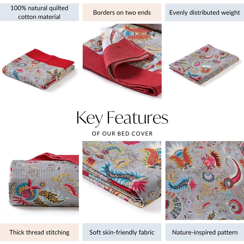 Bloomscape Quilted Cotton Bedcover 253x233cm