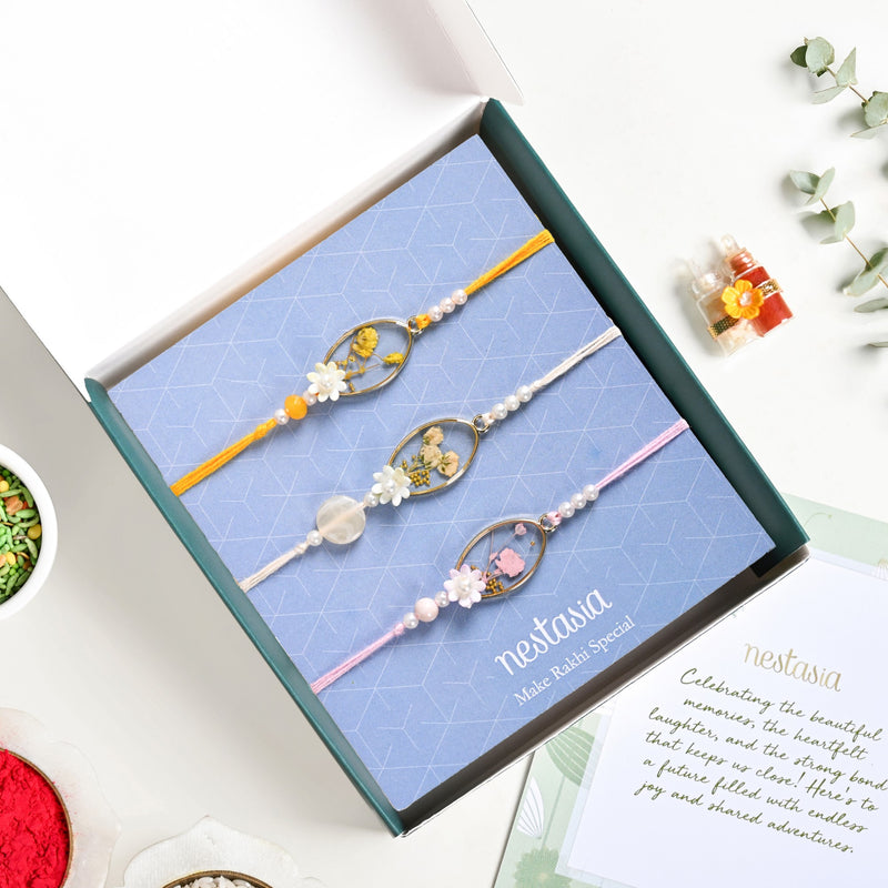 Blossom Encased Reverie Rakhi Bracelet Set