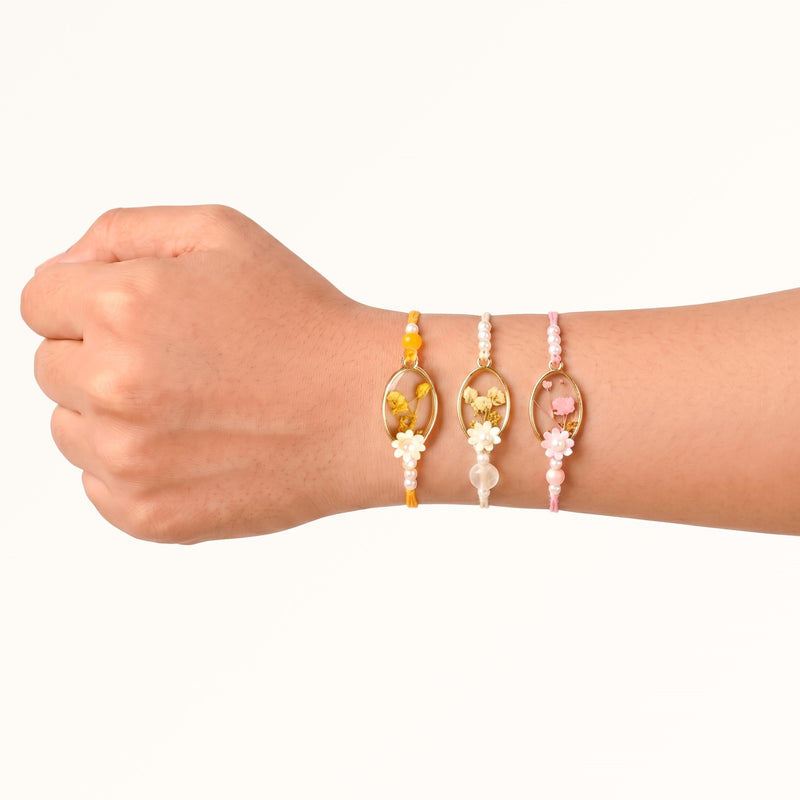 Blossom Encased Reverie Rakhi Bracelet Set