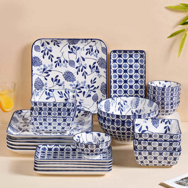 Blue 26 Piece Dinnerware Set For 6